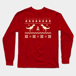 Merry Christmas Ugly Sweater Dinosaurs Long Sleeve T-Shirt